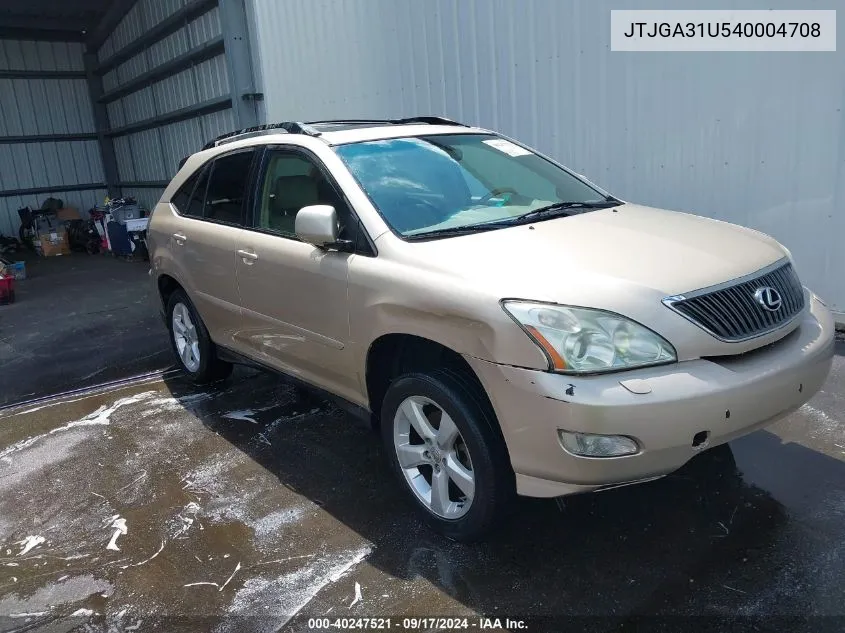 2004 Lexus Rx 330 VIN: JTJGA31U540004708 Lot: 40247521