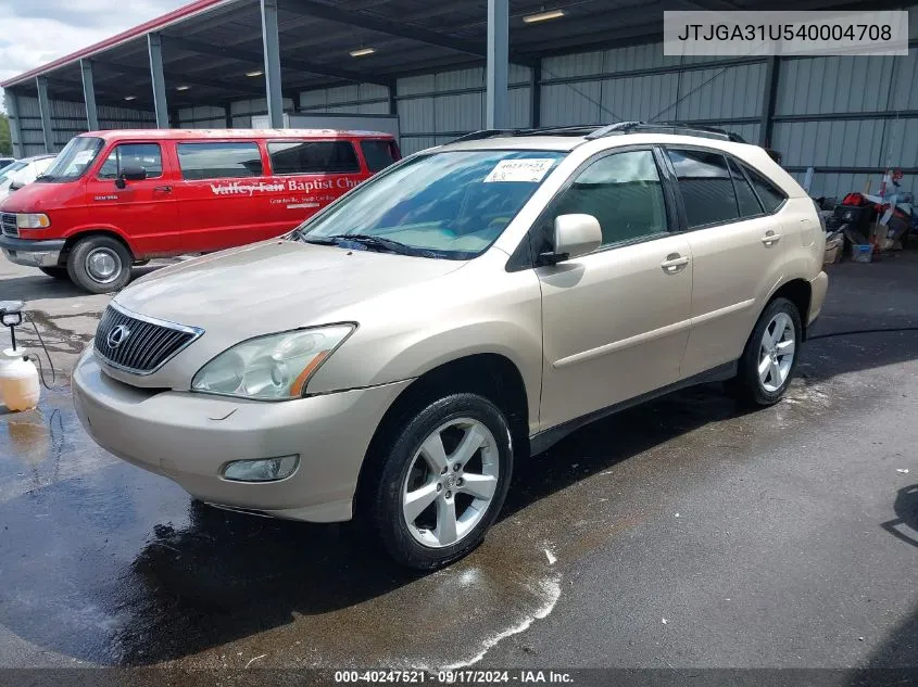 2004 Lexus Rx 330 VIN: JTJGA31U540004708 Lot: 40247521