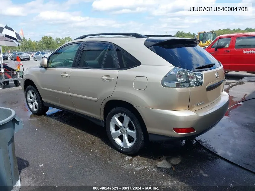 2004 Lexus Rx 330 VIN: JTJGA31U540004708 Lot: 40247521