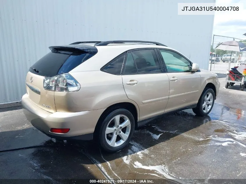 2004 Lexus Rx 330 VIN: JTJGA31U540004708 Lot: 40247521