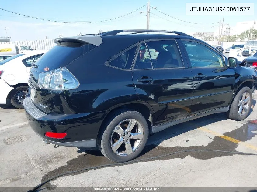 2004 Lexus Rx 330 VIN: JTJHA31U940061577 Lot: 40288361