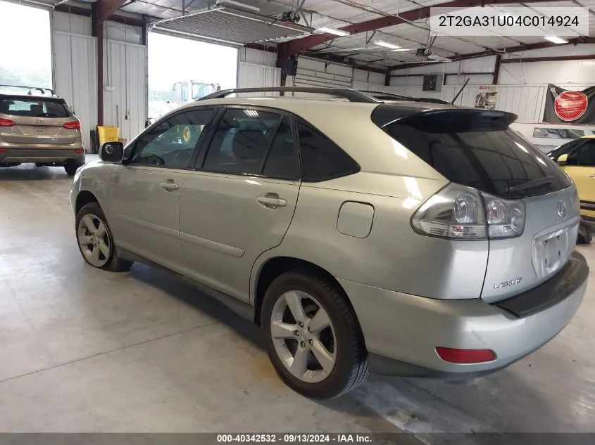 2004 Lexus Rx 330 VIN: 2T2GA31U04C014924 Lot: 40342532