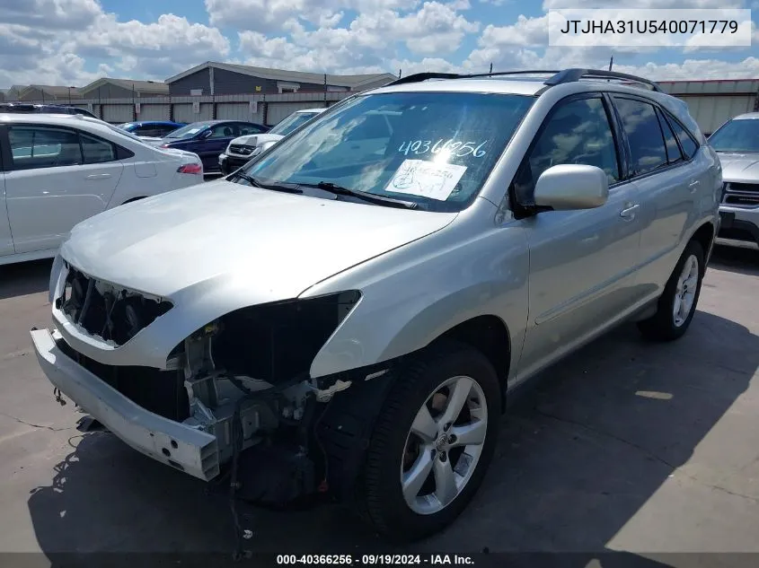 2004 Lexus Rx 330 VIN: JTJHA31U540071779 Lot: 40366256