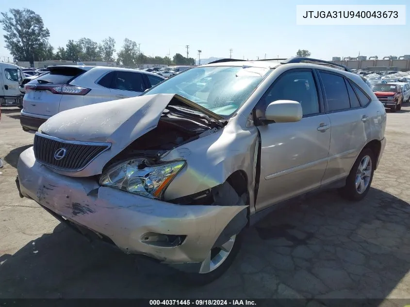 2004 Lexus Rx 330 VIN: JTJGA31U940043673 Lot: 40371445