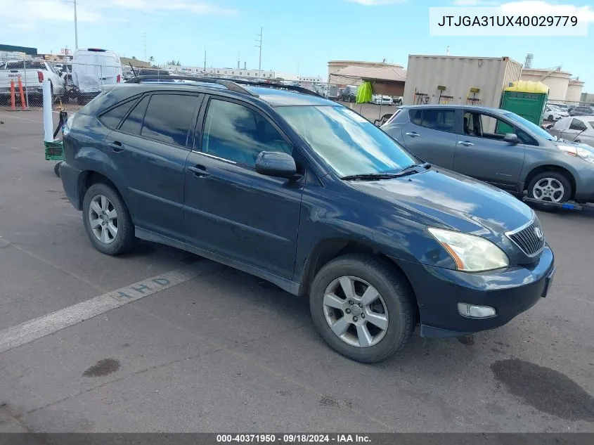 2004 Lexus Rx 330 VIN: JTJGA31UX40029779 Lot: 40371950