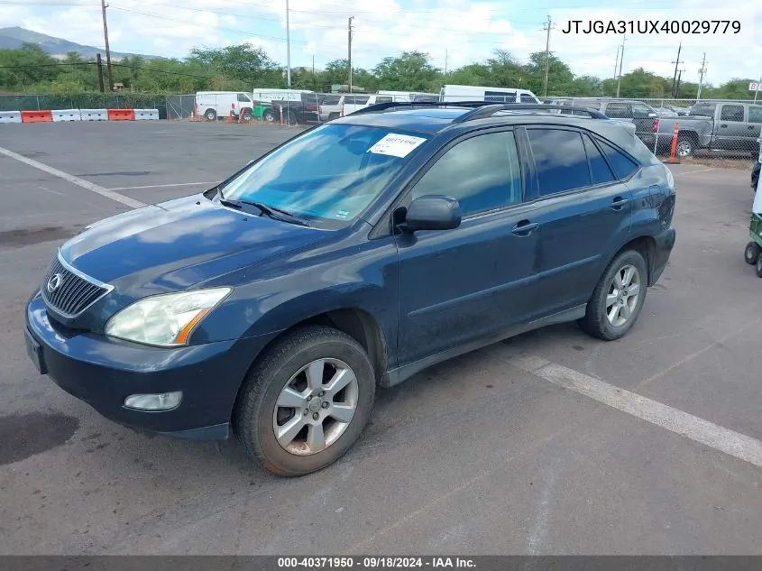 2004 Lexus Rx 330 VIN: JTJGA31UX40029779 Lot: 40371950