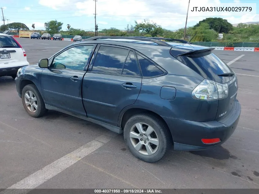 2004 Lexus Rx 330 VIN: JTJGA31UX40029779 Lot: 40371950