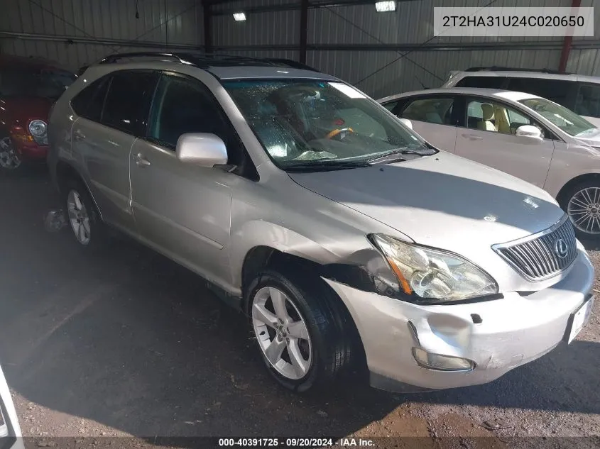 2004 Lexus Rx 330 VIN: 2T2HA31U24C020650 Lot: 40391725