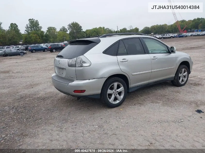 2004 Lexus Rx 330 VIN: JTJHA31U540014384 Lot: 40427578