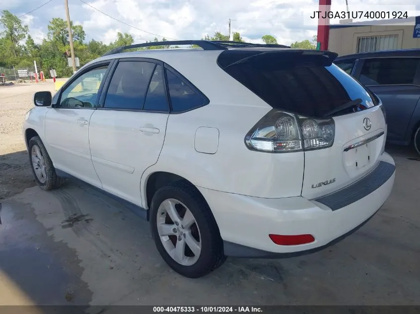 JTJGA31U740001924 2004 Lexus Rx 330