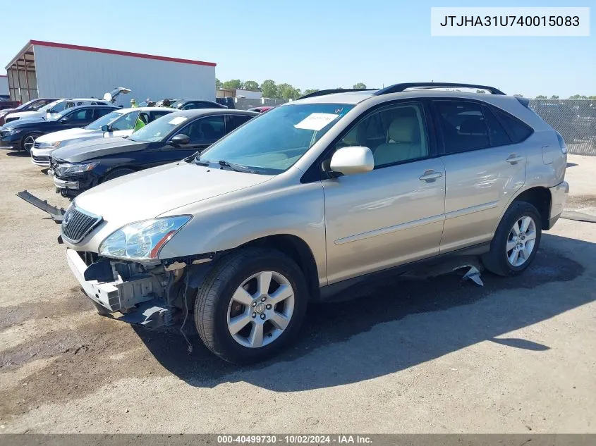 2004 Lexus Rx 330 VIN: JTJHA31U740015083 Lot: 40499730