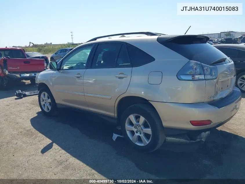 2004 Lexus Rx 330 VIN: JTJHA31U740015083 Lot: 40499730