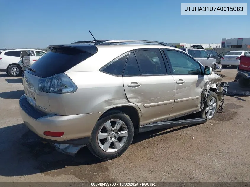 2004 Lexus Rx 330 VIN: JTJHA31U740015083 Lot: 40499730