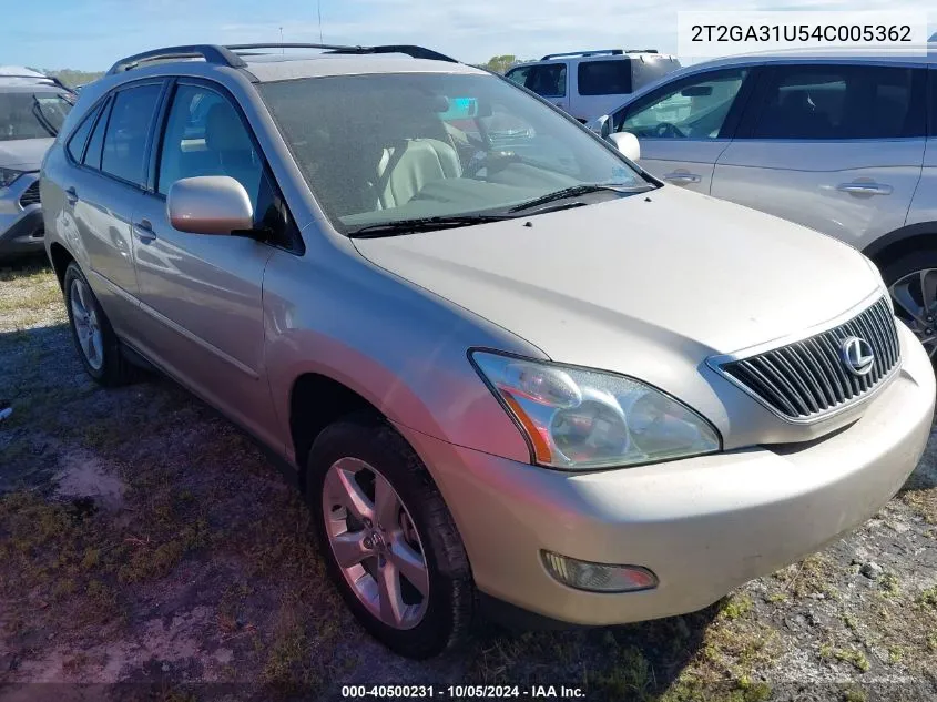 2004 Lexus Rx 330 VIN: 2T2GA31U54C005362 Lot: 40500231