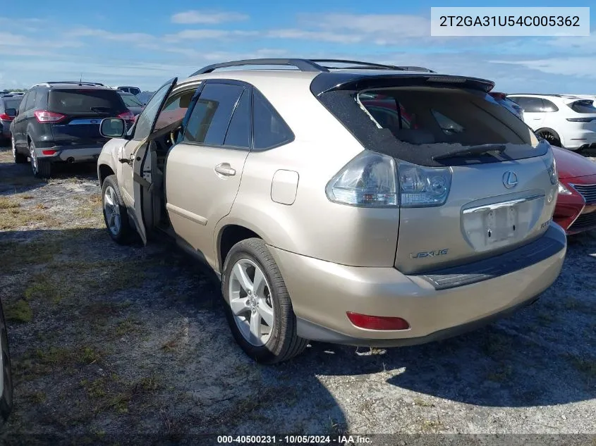 2004 Lexus Rx 330 VIN: 2T2GA31U54C005362 Lot: 40500231