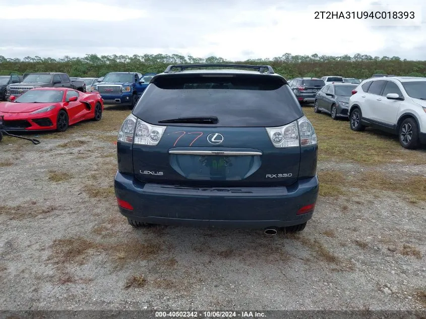 2004 Lexus Rx 330 VIN: 2T2HA31U94C018393 Lot: 40502342