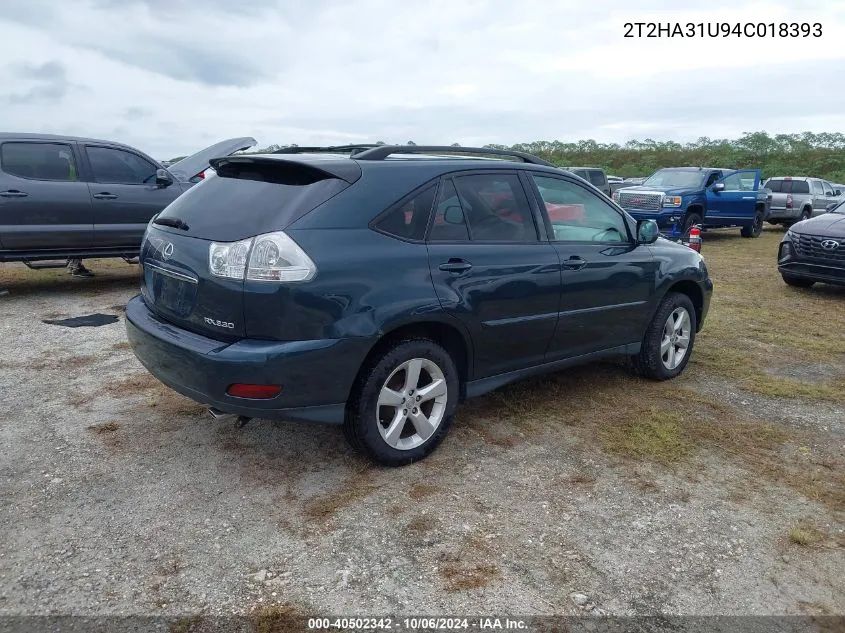 2004 Lexus Rx 330 VIN: 2T2HA31U94C018393 Lot: 40502342