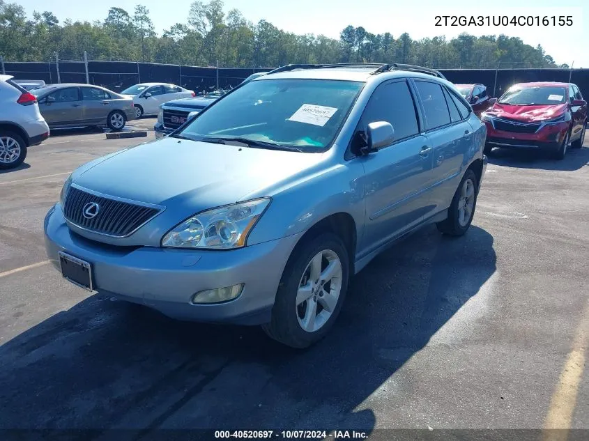 2004 Lexus Rx 330 330 VIN: 2T2GA31U04C016155 Lot: 40520697