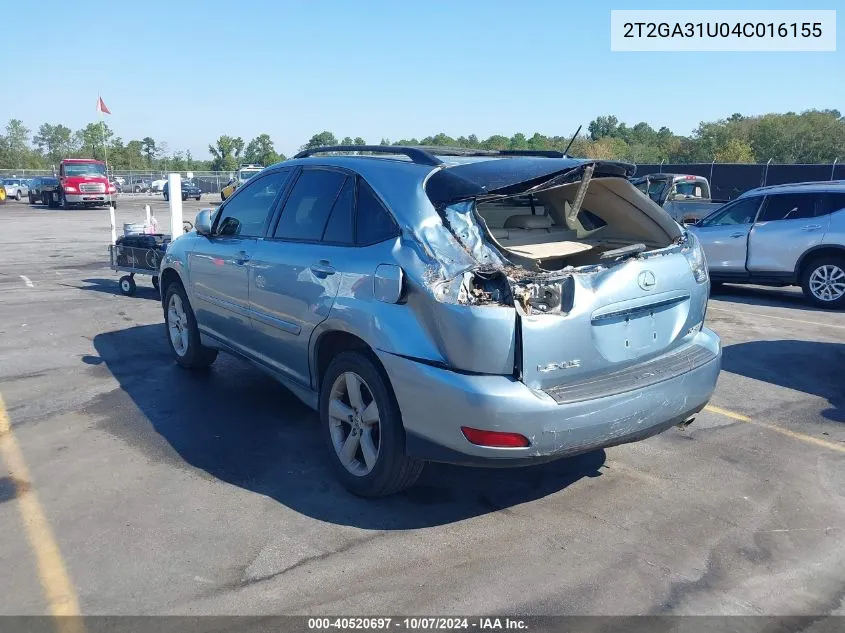 2004 Lexus Rx 330 330 VIN: 2T2GA31U04C016155 Lot: 40520697