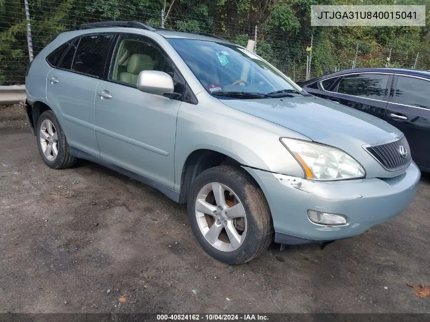 2004 Lexus Rx 330 VIN: JTJGA31U840015041 Lot: 40524162