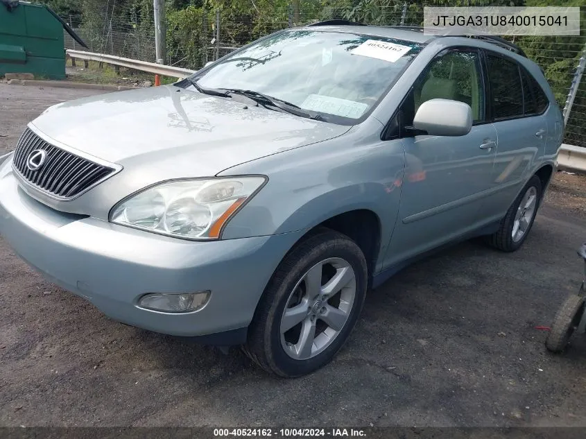 2004 Lexus Rx 330 VIN: JTJGA31U840015041 Lot: 40524162