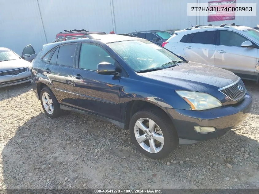 2004 Lexus Rx 330 VIN: 2T2HA31U74C008963 Lot: 40541279