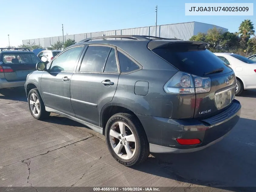 2004 Lexus Rx 330 330 VIN: JTJGA31U740025009 Lot: 40551531