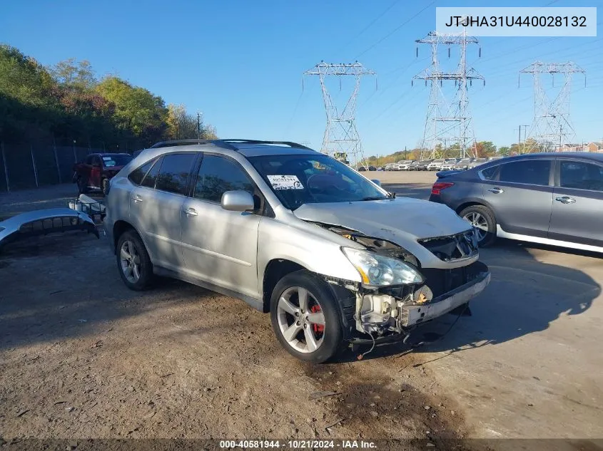 2004 Lexus Rx 330 VIN: JTJHA31U440028132 Lot: 40581944