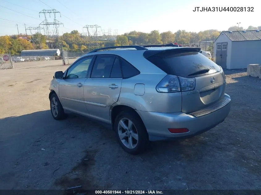 2004 Lexus Rx 330 VIN: JTJHA31U440028132 Lot: 40581944