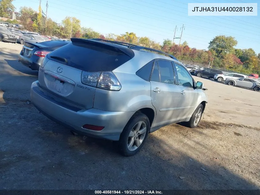 2004 Lexus Rx 330 VIN: JTJHA31U440028132 Lot: 40581944