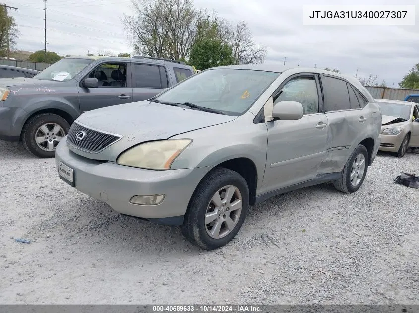 2004 Lexus Rx 330 330 VIN: JTJGA31U340027307 Lot: 40589633