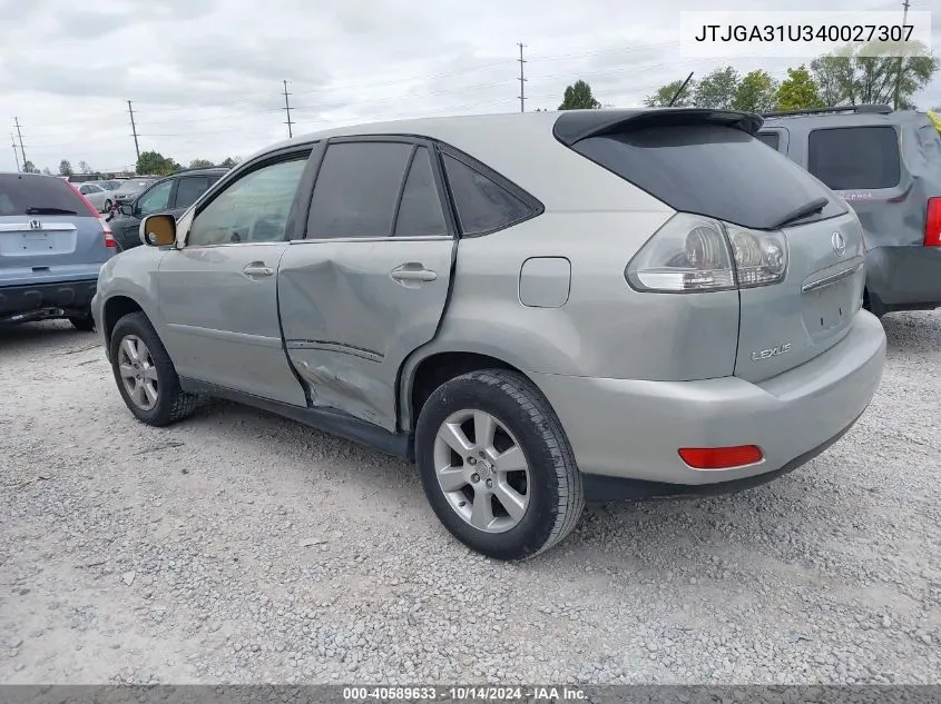 2004 Lexus Rx 330 330 VIN: JTJGA31U340027307 Lot: 40589633