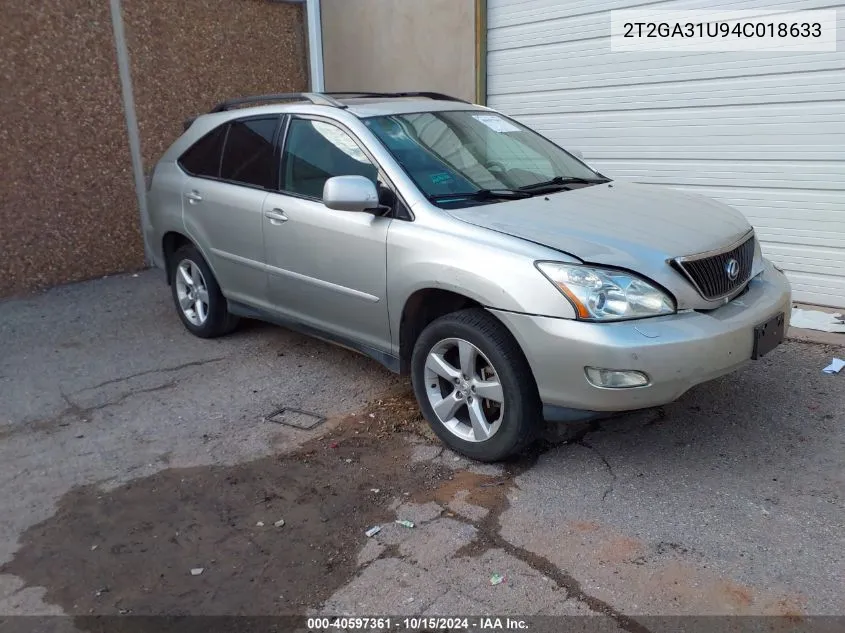 2004 Lexus Rx 330 VIN: 2T2GA31U94C018633 Lot: 40597361