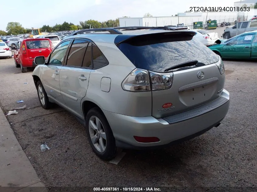 2004 Lexus Rx 330 VIN: 2T2GA31U94C018633 Lot: 40597361