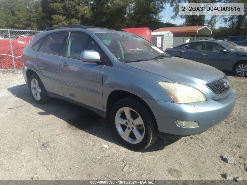 2004 Lexus Rx 330 VIN: 2T2GA31U04C003616 Lot: 40605590