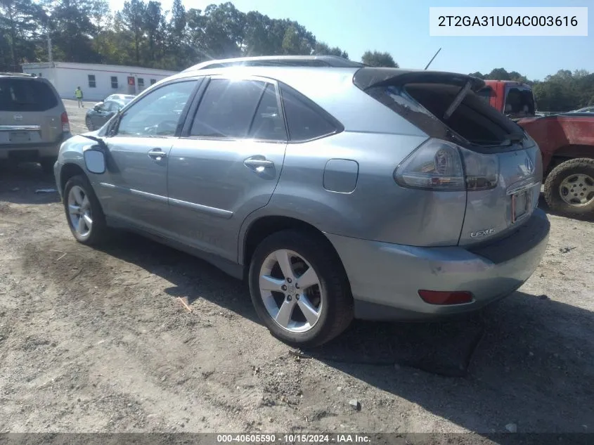 2004 Lexus Rx 330 VIN: 2T2GA31U04C003616 Lot: 40605590