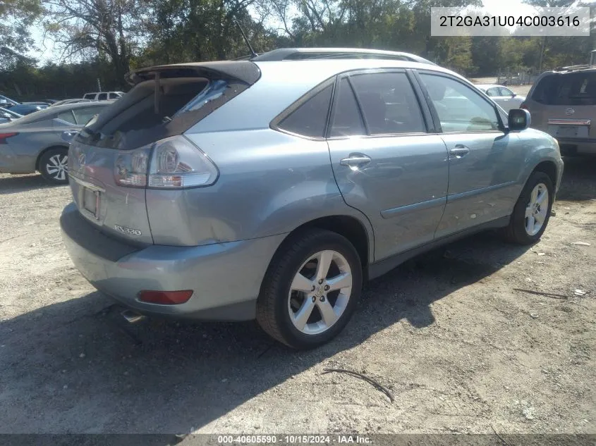 2004 Lexus Rx 330 VIN: 2T2GA31U04C003616 Lot: 40605590