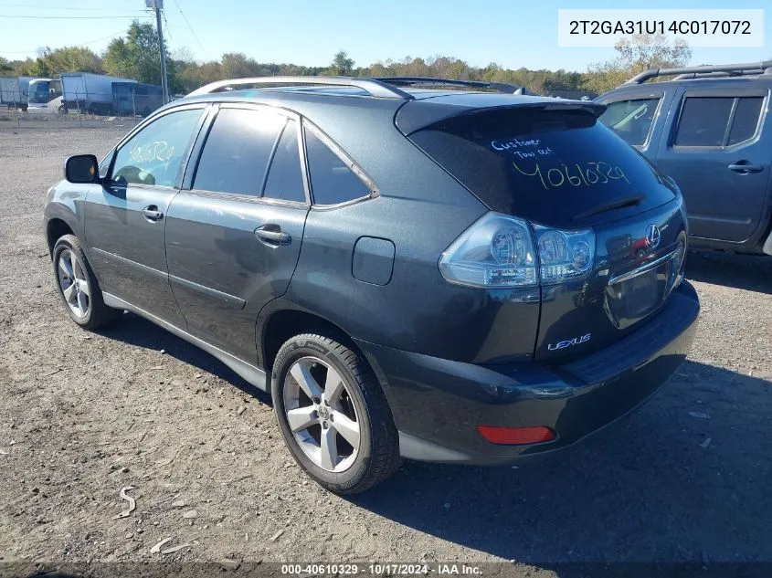 2004 Lexus Rx 330 VIN: 2T2GA31U14C017072 Lot: 40610329