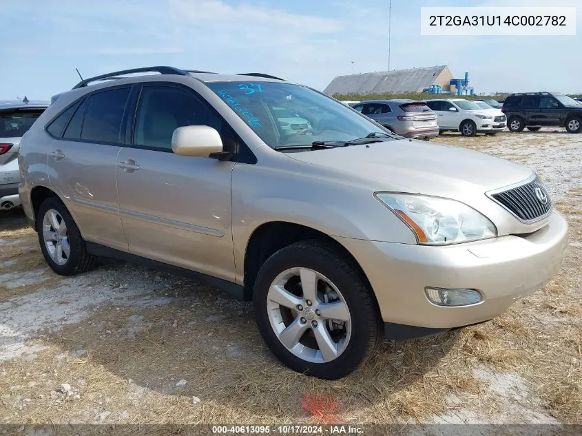 2004 Lexus Rx 330 VIN: 2T2GA31U14C002782 Lot: 40613095