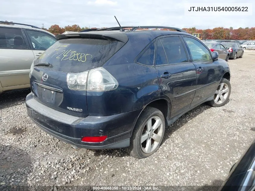 2004 Lexus Rx 330 VIN: JTJHA31U540005622 Lot: 40668350