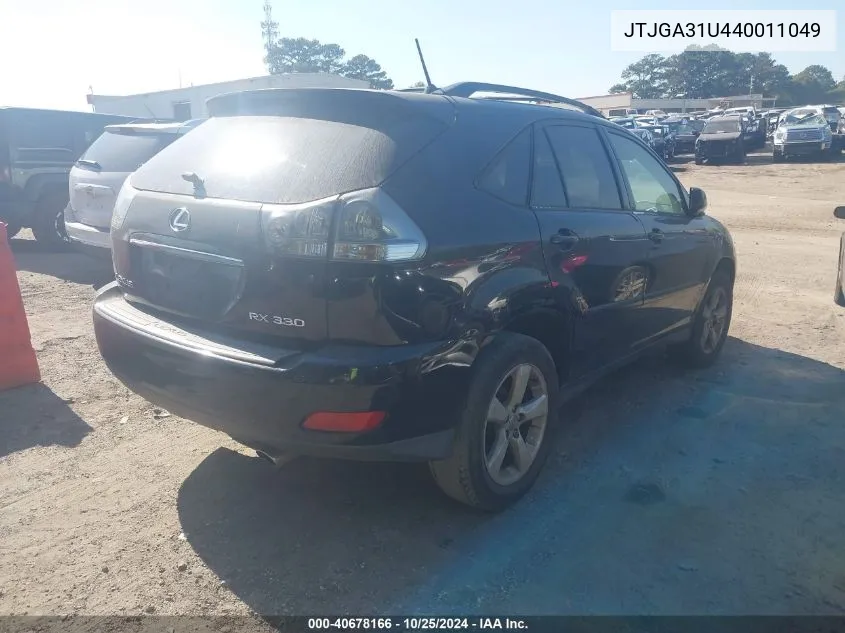 2004 Lexus Rx 330 VIN: JTJGA31U440011049 Lot: 40678166