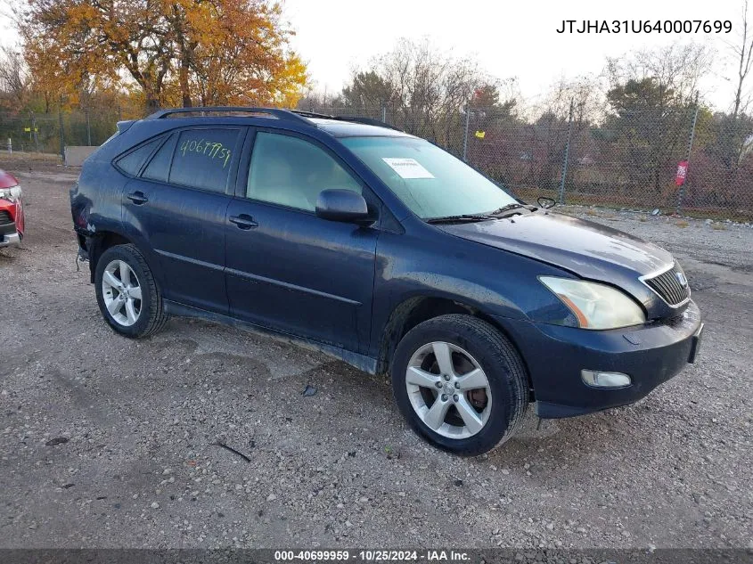 2004 Lexus Rx 330 VIN: JTJHA31U640007699 Lot: 40699959