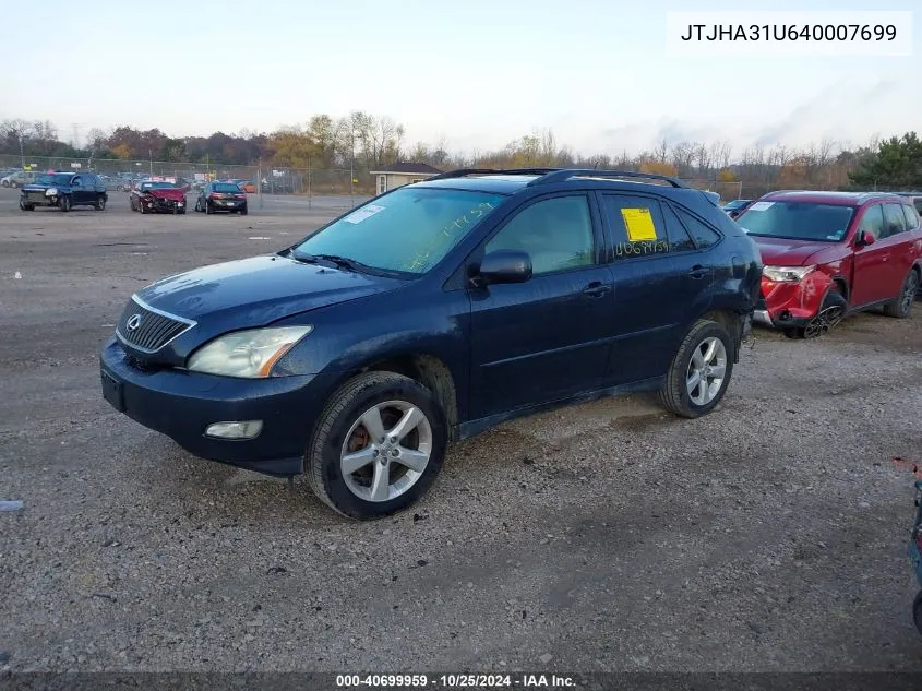 2004 Lexus Rx 330 VIN: JTJHA31U640007699 Lot: 40699959