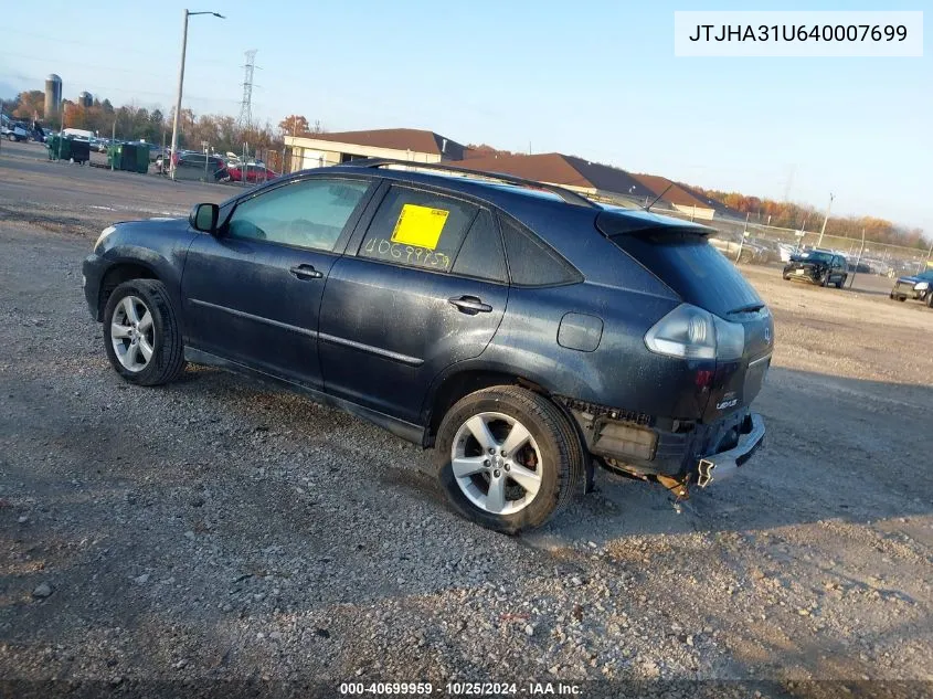 2004 Lexus Rx 330 VIN: JTJHA31U640007699 Lot: 40699959