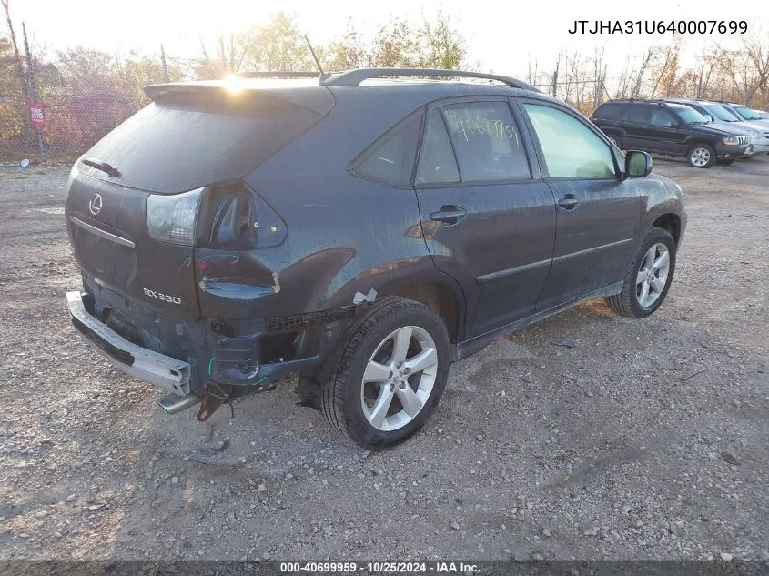 2004 Lexus Rx 330 VIN: JTJHA31U640007699 Lot: 40699959