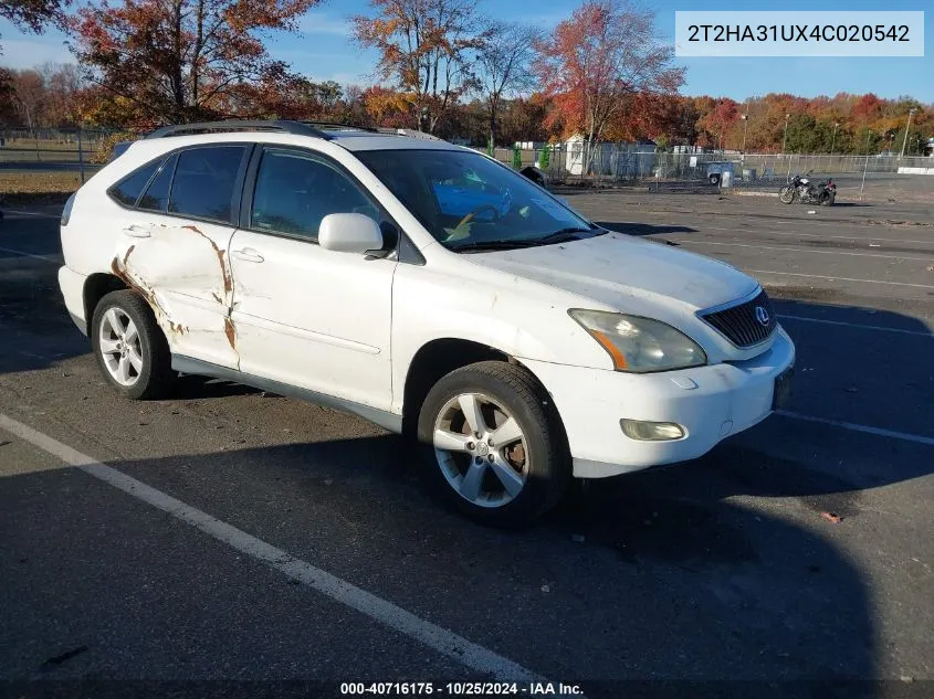 2004 Lexus Rx 330 VIN: 2T2HA31UX4C020542 Lot: 40716175