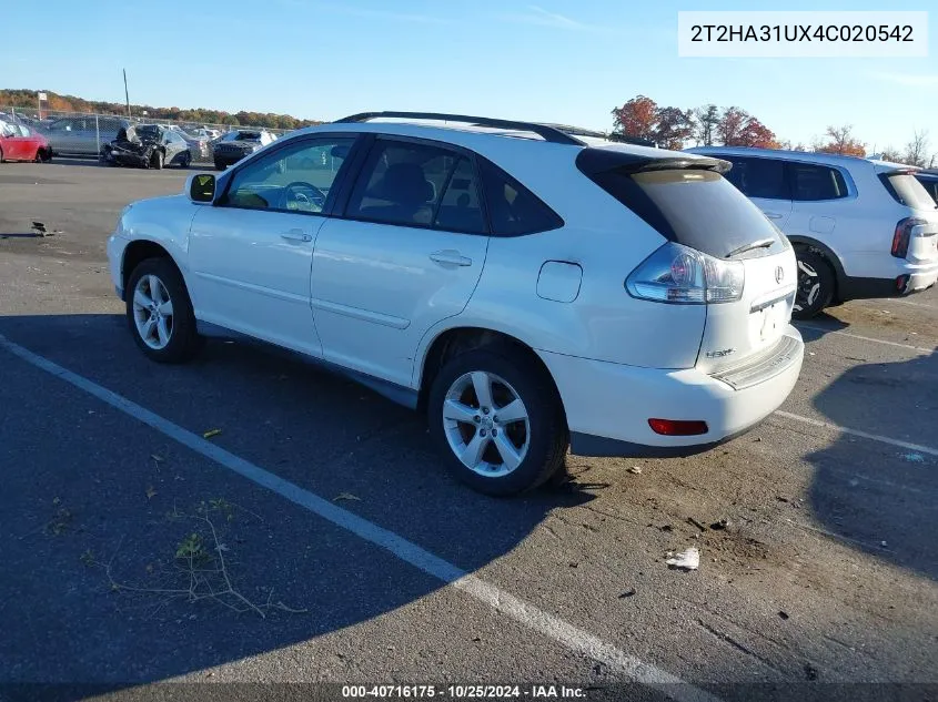 2004 Lexus Rx 330 VIN: 2T2HA31UX4C020542 Lot: 40716175