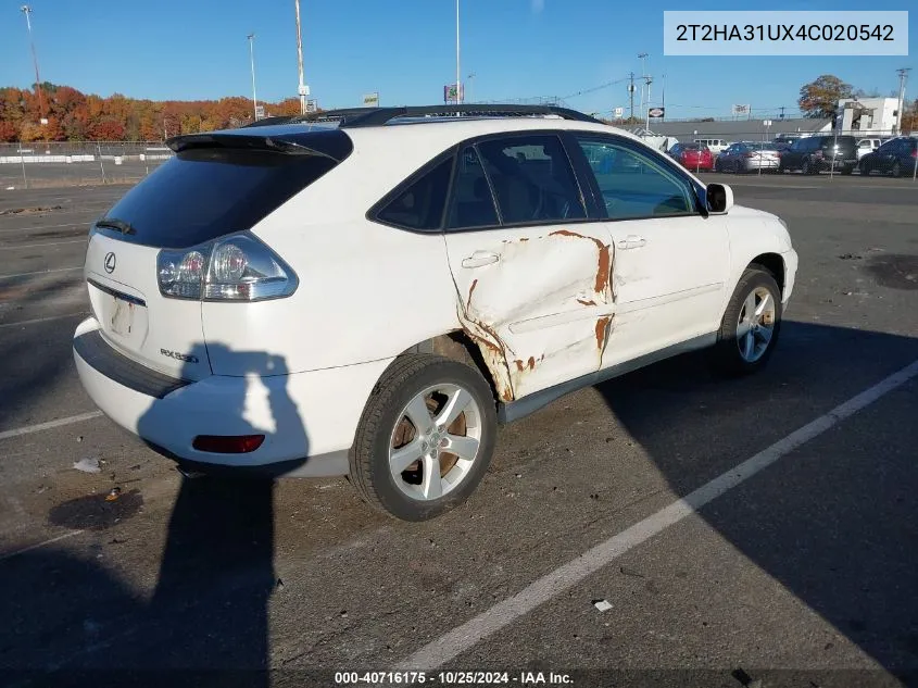 2004 Lexus Rx 330 VIN: 2T2HA31UX4C020542 Lot: 40716175