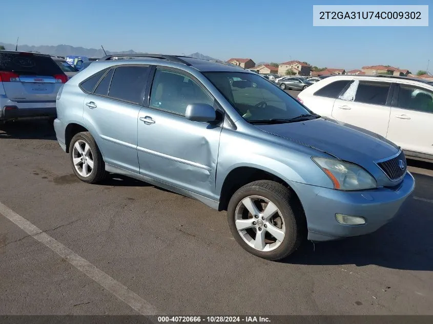 2004 Lexus Rx 330 Base (A5) VIN: 2T2GA31U74C009302 Lot: 40720666