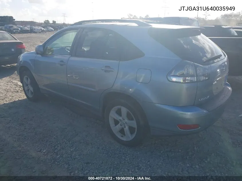 2004 Lexus Rx 330 Base (A5) VIN: JTJGA31U640035949 Lot: 40721872